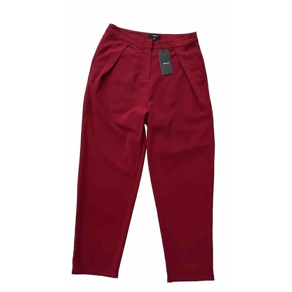 Very J By Nasty Gal Women's Burgundy Tapered Pleated Pants Size S